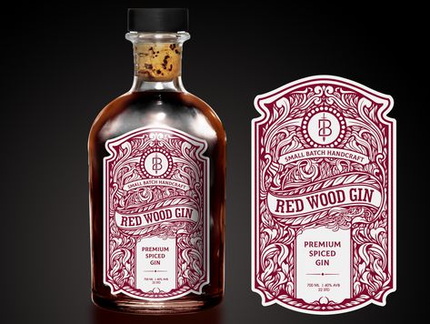 GIN LABEL DESIGN by Agus Romadlon Spirit Bottle Label Design, Rum Label Design, Liquor Label Design, Liquor Bottle Design, Rum Bottle Design, Alcohol Label Design, Whiskey Bottle Design, Gin Label Design, Whiskey Label Design