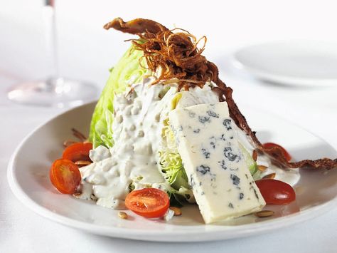 November Dinners, Flemings Steakhouse, Wedge Salad Recipes, Lettuce Wedge, Chevy Accessories, Raw Salad, Steakhouse Recipes, Wedge Salad, Blue Cheese Dressing