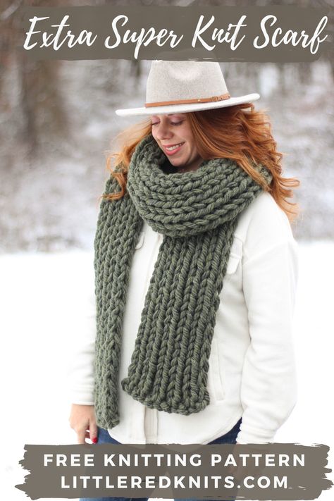 Chunky Scarf Knitting Pattern, Chunky Scarf Pattern, Knitting Pattern Beginner, Chunky Wool Scarf, Bulky Yarn Patterns, Beginner Knit, Super Chunky Wool, Bulky Scarf, Chunky Crochet Blanket Pattern