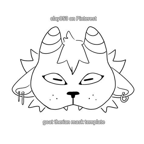 I am not a therian myself but love em. you guys are awesome :) Therian Mask Drawing Base, Therian Mask Template Printable, Therian Mask Base Template, Therian Mask Designs, Therian Mask Drawing, Goat Therian Mask, Therian Mask Base Drawing, Therian Mask Ideas Cat Base, Therian Mask Template