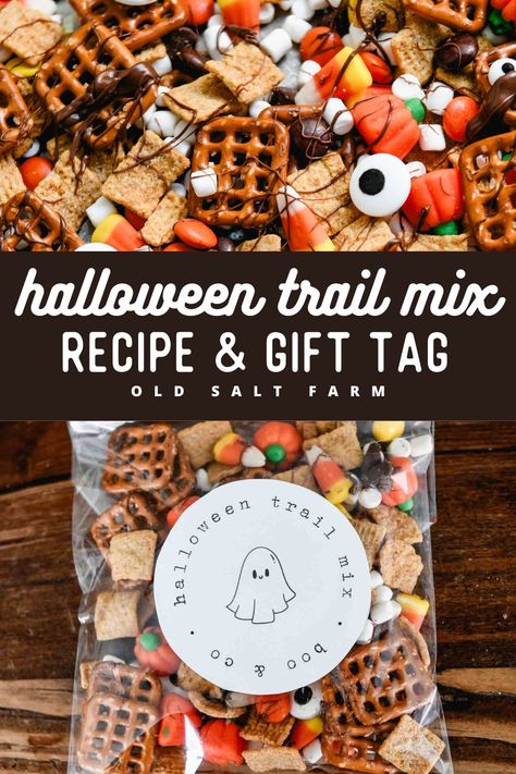 Halloween Trail Mix Halloween Trail Mix Recipe, Halloween Trail Mix, Trail Mix Recipe, Recipe Gift, Ocean Food, Halloween School Treats, Trail Mix Recipes, Christmas Morning Breakfast, Halloween Treats Easy