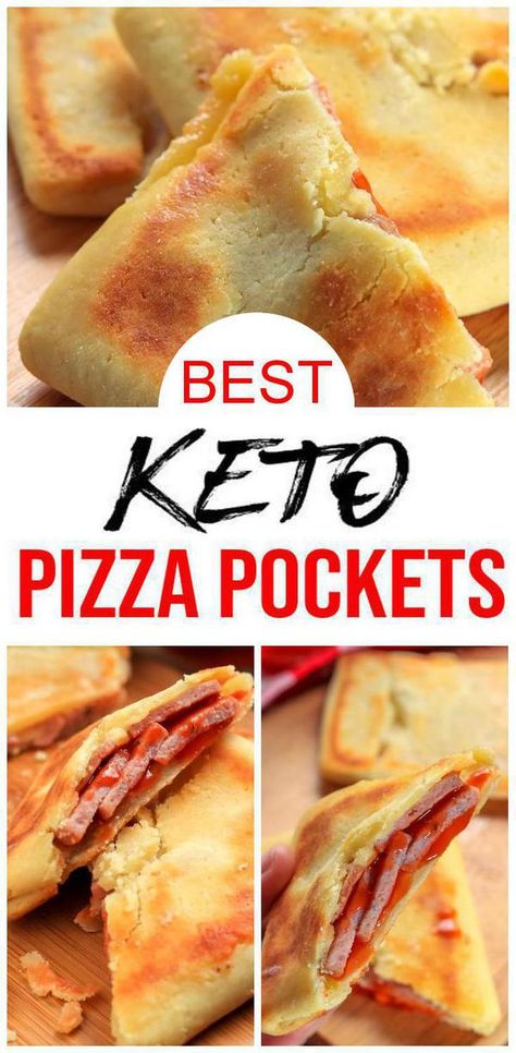 Check out this EASY simple ingredient Keto Pizza Pockets! This cheesy pizza pockets are so tasty.Easy keto recipe that is healthy, sugar free, gluten free & low carb.Great as quick snacks ideas,keto appetizers,keto side dishes,dinner or lunch.Easy to make recipe eat healthier great keto beginners recipe for low carb diet-homemade not store bought-add to keto meal plan. Check out #pizza-simple & easy recipe #keto -copycat pizza pockets. Great for New Years healthy food, Superbowl food, Valentines Side Dishes Dinner, Pizza Pockets Recipe, Keto Appetizers, Cheesy Pizza, Pizza Pockets, Keto Side, Keto Pizza, Low Carb Dessert, Healthy Sugar