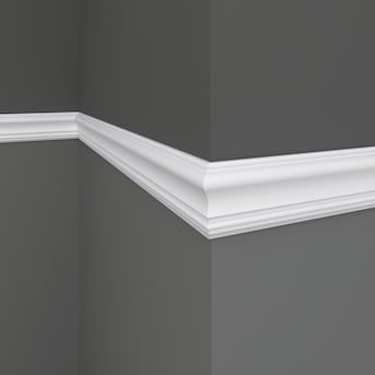 RELIABILT 2-5/8-in x 10-ft Pine Primed Wood 390 Chair Rail Moulding in the Chair Rail Moulding department at Lowes.com Chair Rail Moulding, Two Tone Walls, Chair Rail Molding, Prime Colors, Elegant Chair, Large Chair, Decorative Mouldings, Chair Rail, White Chair