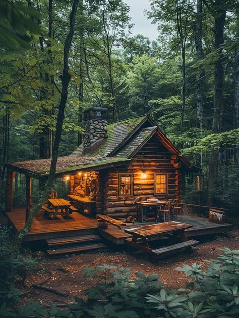 Rustic Cabin Exterior, Alaska Cabin, Big Cabin, Cozy Cabin In The Woods, Cheap Cabins, Wilderness Cabins, Cabin Style Homes, Small Home Plan, Little Cabin In The Woods