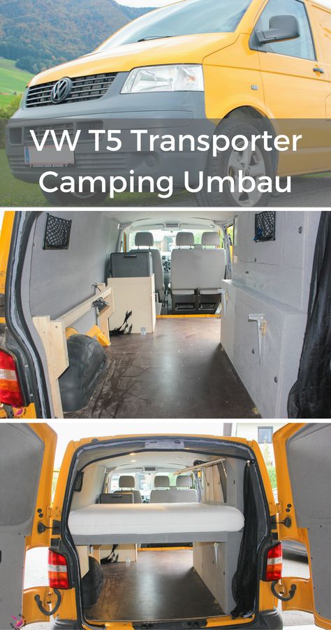 Erfahre Schritt für Schritt wie du selbst deinen VW T5 Transporter zum Campingmobil umbaust. Do it yourself Minivan Camper Conversion, Auto Camping, T5 Transporter, T5 Camper, Vw Bus Camper, How To Drive, Popup Camper, Transporter T5, Bus Camper