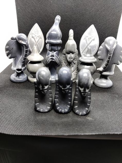 Tribal Hand Carved Chess Board African Black and White 2 | Etsy African Chess Set, Ancient Games, Classic Chess Set, Antique Elephant, Chess Gifts, Chess Table, Chess Players, Chess Sets, Experimental Photography