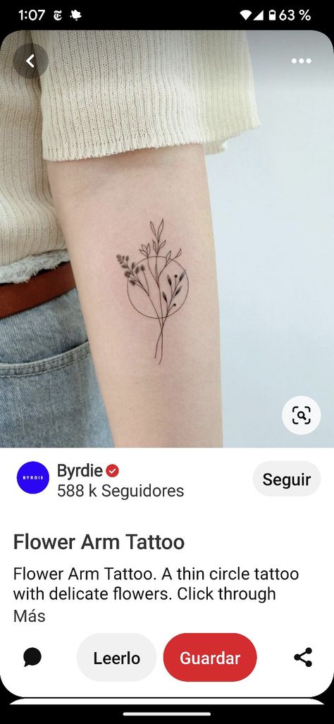 Flower With Circle Tattoo, Flowers In A Circle Tattoo, Flower In Circle Tattoo, Circle Flower Tattoo, Circle Tattoos, Circle Tattoo, Arm Circles, Flower Tattoo Arm, Flower Circle