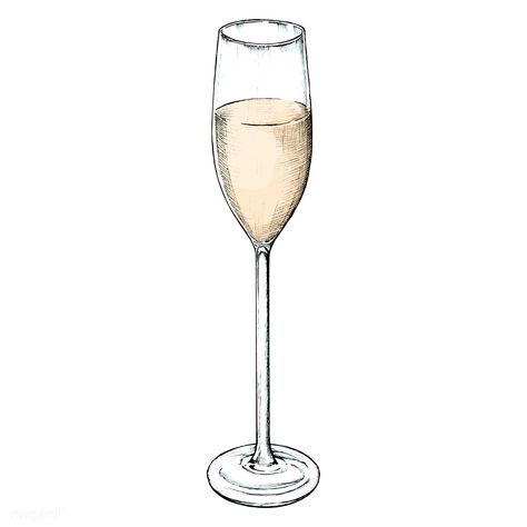 Hand drawn champagne glass | premium image by rawpixel.com Champagne Glass Illustration, Champagne Drawing, Diwali Invite, Wine Glass Drawing, Celebration Illustration, Vintage Champagne Glasses, Glass Illustration, Bottle Logo, Champagne Drinks