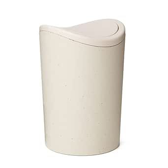 Superio Small Bathroom Trash Can with Lid, Modern White Mini Waste Bin with Swing Lid (1 1/2 Gallon, 6 Liter) Plastic Garbage Can for Kitchen, Bathroom, Bedroom, Office, Under Desk (1, Ecohome) Small Bathroom Trash Can, Trash Can With Lid, Bathroom Trash Can, Kitchen Trash Cans, Waste Bin, Under Desk, 2024 Christmas, Eco House, Garbage Can