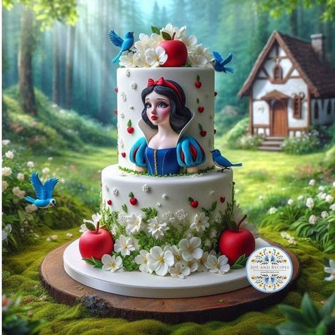 Wedding Cake Fairytale, Wedding Cake Disney, Isabella Birthday Party, Snow White Wedding Theme, Fairytale Cakes, Snow White Drawing, Fairy Tale Wedding Cake, Snow White Cake, Snow White Wedding