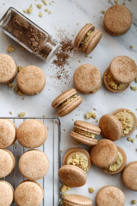 Basic French Macaron Recipe, Cranberry Macarons, Gingerbread Buttercream, Easy Macaroons Recipe, Gingerbread Spice, French Macarons Recipe, Peppermint Hot Cocoa, Cocoa Cake, Cranberry Fruit