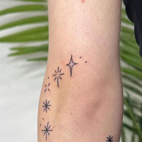 Cute Elbow Tattoos, Small Elbow Tattoo, Elbow Tattoo, Elbow Tattoos, Stick And Poke, Star Tattoos, Custom Tattoo, Tattoo Inspo, Flash Tattoo