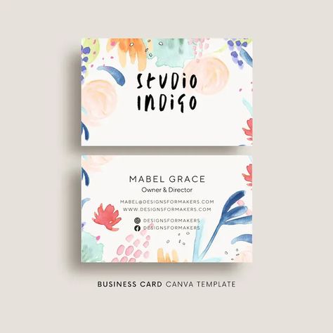 Stand out from the crowd with our Canva Business Card Template featuring modern botanical watercolor art. Impress your clients with a touch of nature and elegance. #BusinessCard #BotanicalArt #WatercolorDesign #CreativeBusiness #ProfessionalCards #CanvaTemplate #ElegantDesign #BusinessBranding #UniqueBusinessCards #BotanicalInspiration #NatureInspired Artist Business Cards Design, Watercolor Business, Etsy Shop Branding, Canva Business, Watercolor Business Cards, Etsy Branding, Visiting Card Design, Artist Business Cards, Modern Botanical