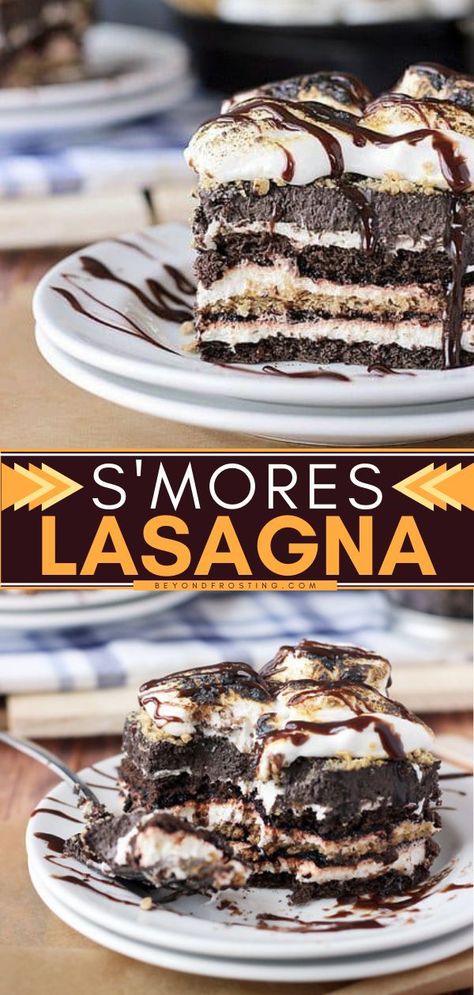 Marshmallow Mousse, Pudding Bars, Cracker Chocolate, Smore Recipes, Icing Recipes, Chocolate Whipped Cream, Layered Desserts, Bake Dessert, Icebox Cake