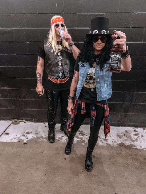 Rock Star Halloween Costumes, Rock Star Costume Women, 80s Punk Rock Fashion, Disfraz Rock And Roll, Rockstar Costume Women, 80s Couple Costume, Rockstar Halloween Costume, Rock N Roll Costume, Slash Costume