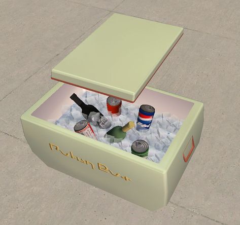 I made a standard version and a small one (repo to the original). These are functional cooler based on Affinity Sims Cooler. I choosed to make pastel colors as requested :) I changed the inside because I don’t really like that previous flat one. I add some soda and beer cans from the game (texture are from aroundthesims) and two wine bottles (from the game, texture by @neosimi). That increase a bit the polycount, now is 7k. You will find them in the fridge section of buy mode. Sims 4 Cooler Cc, Game Textures, Beer Cans, The Sims 2, I Changed, Sims Mods, Custom Content, Maxis Match, Sims 2