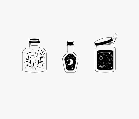 Small Potion Tattoo, Ink Bottle Tattoo, Small Jar Tattoo, Message In A Bottle Tattoo Simple, Witchy Tattoo Ideas Small Easy, Lightning In A Bottle Tattoo, Small Poison Bottle Tattoo, Vial Tattoo, Bottle Tattoo Design