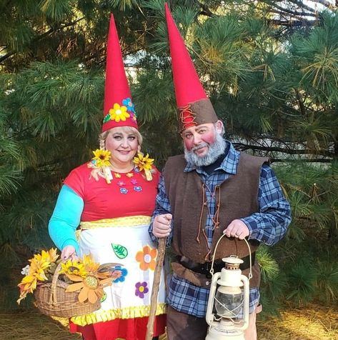 Fairy And Gnome Costumes, Gnome Outfit Women, Adult Gnome Costume, Gnome Costumes For Adults Women, Gnome Couple Costume, Women Gnome Costume, Garden Gnome Makeup, Garden Gnome Costume Diy Women, Female Gnome Costume