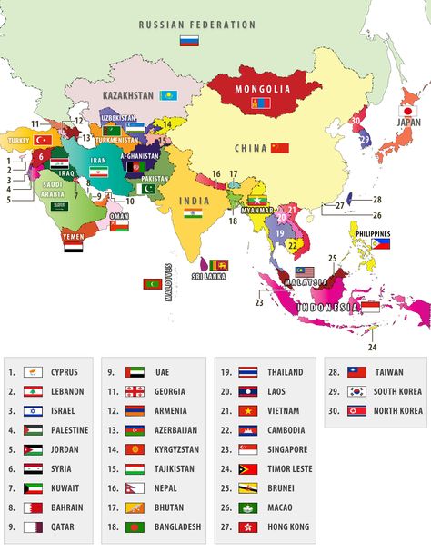 Take a look at this cool visual representation of Asian countries and their flags Asian Maps, World Geography Map, Asian Flags, Map Of Asia, Countries Of Asia, World Country Flags, World Map With Countries, Asia Continent, Countries And Flags