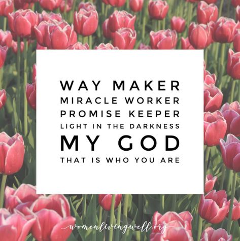 Way maker🙌🏻 Miracle worker 💫Promise keeper👊🏻Light in the darkness💡My God💞That is who you are🎚 Even when I don't see it, you're workin'🔥 Even when I don't feel it, you're workin'🔥 You never stop, you never stop workin'🔥 You never stop -🎶Leeland🎶 🤗Keep believing and keep trusting in God today. He loves you!🙏🏻💫🙏🏻 #Biblestudy #BibleQuotes #WomensBibleStudy #GoodMorningGirls God In Arabic, Trusting In God, Way Maker Miracle Worker, Miracle Worker Promise Keeper, Miracle Quotes, Proverbs 31 Women, Way Maker, Promise Keeper, Good Morning Girls