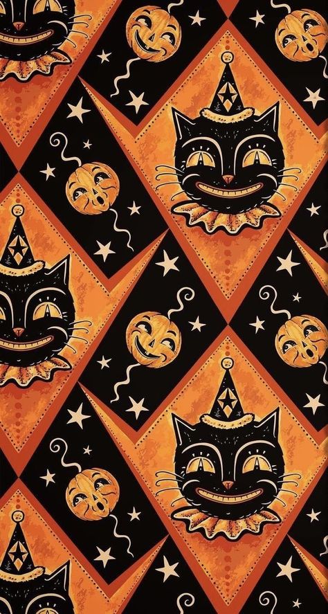 Retro Spooky Aesthetic, Halloween Wallpaper Aesthetic Vintage, Halloween Retro Aesthetic, Classic Halloween Wallpaper, Old Halloween Aesthetic Wallpaper, 60s Halloween Aesthetic, Vintage Halloween Clipart, 70s Halloween Aesthetic, Orange Wallpaper Halloween