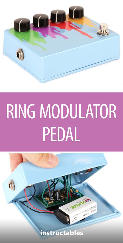 Ring Modulator Pedal  #guitar #music Musical Instruments Diy, Guitar Mount, Guitar Projects, Instruments Diy, Diy Guitar Pedal, Circuit Bending, Electronics Devices, Making Musical Instruments, Mini Amplifier