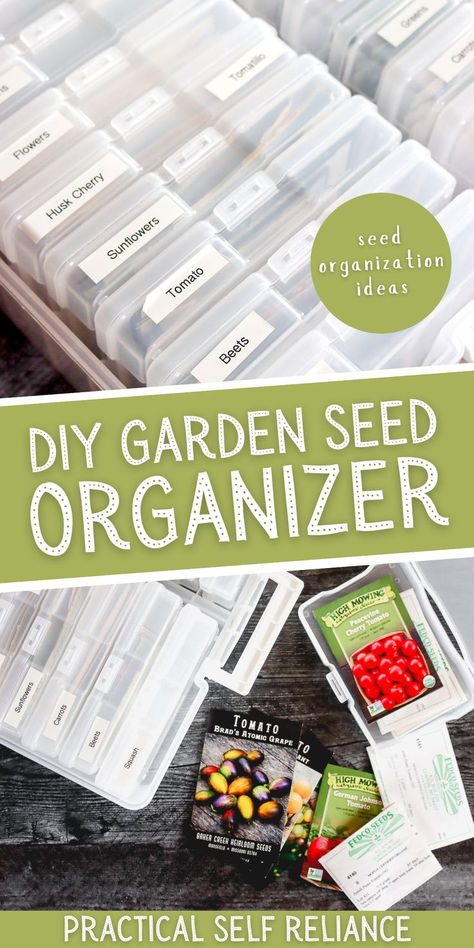 a DIY garden seed organizer for garden seed packet storage Organizer Ideas Diy, Seed Organization, Seed Organizer, Organize Seeds, Storing Seeds, Diy Seed Packets, Diy Gardening Ideas, Garden Seeds Packets, Vegetable Seeds Packets