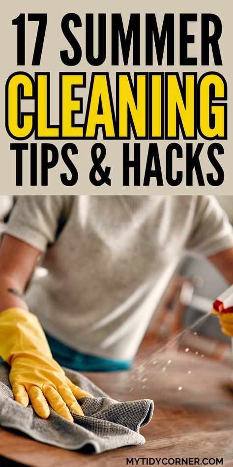 Looking for summer cleaning tips? Here is a checklist of things to clean, plus tips on how to clean and prepare your home for the summer. Summer Cleaning Checklist, Things To Clean, Summer Cleaning, Clean Air Conditioner, Cleaning Tips And Tricks, Dust Mop, Vinegar And Water, Pressure Washing, Simple Green