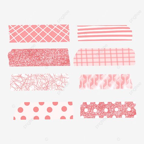 Pink Washi Tape Png, Bestie Scrapbook, Washi Tape Png, Digital Bujo, Pink Brush Set, Widgets Iphone, Tape Png, Notes Stickers, Pink Scrapbook