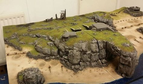 D Day Beach, Miniature Terrain, Warhammer Terrain, 40k Terrain, Beach Table, Game Terrain, Wargaming Terrain, Military Diorama, Miniature Model