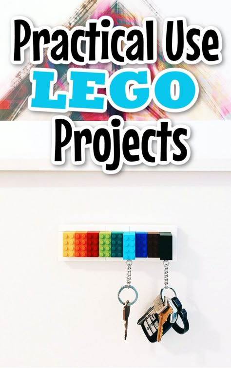 Practical Lego Builds, Functional Lego Creations, Lego Home Decor Diy, Lego Creations For Adults, Practical Lego Ideas, Useful Lego Ideas, Diy Lego Shelf, Lego Projects For Adults, Diy Lego Key Holder