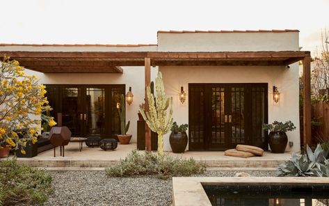 Big Pool, Pools For Small Yards, Shoji White, Big Pools, Backyard Area, Sunset Magazine, Vintage Doors, Spanish Style Home, Moroccan Lanterns