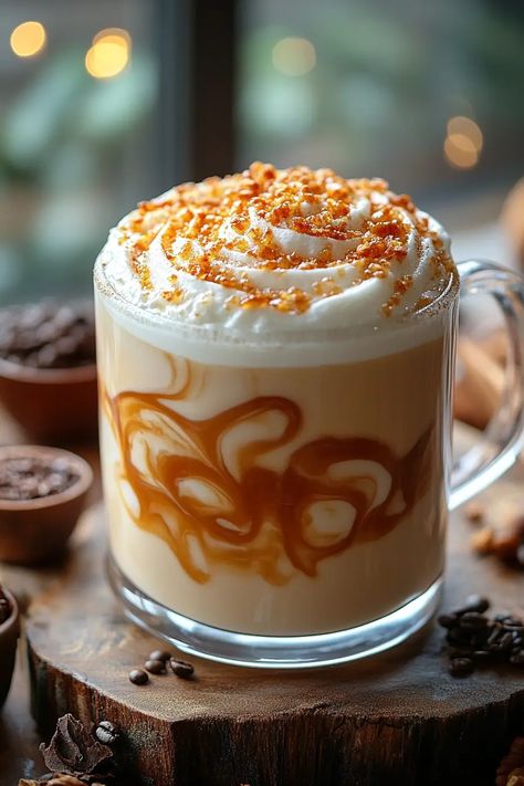 The Latte Laugh Riot -Frothy latte with a swirl of caramel - cuparoast.com Caramel Coffee Recipe, Salted Caramel Latte, Creamy Rice Pudding, Coffee Bread, Coffee Buttercream, Coffee Treats, Creamy Rice, Orange Coffee, Caramel Latte