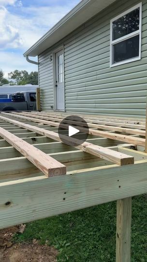 Sunken Deck Ideas, How To Build A Deck, Picture Frame Deck, Building A Deck Frame, Cabin Deck, Flat Deck, Deck Framing, Cedar Deck, Deck Construction