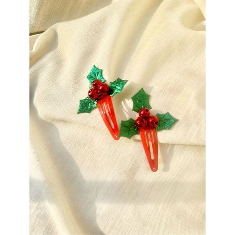 Cute Red And Green Holly Bell Hair Clips For The Holidays / Christmas Hair Dryer Set, Hawaiian Flower Hair, Football Hair, Stitch Ears, Mesh Headband, Mushroom Hair, Disney Minnie Mouse Ears, Hair Bracelet, Minnie Ears Headband