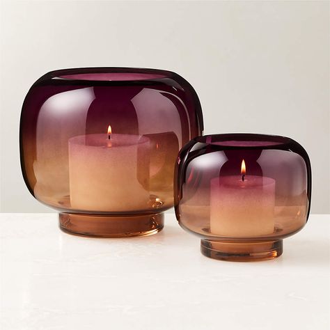 Coco Two-Toned Glass Hurricane Candle Holder Small + Reviews | CB2 Lotus Flower Candle Holder, Wood Pillar Candle Holders, Glass Tealight Candle Holders, Marble Candle Holder, Unique Candle Holders, Modern Candle Holders, Marble Candle, Flower Candle Holder, Large Candle Holders