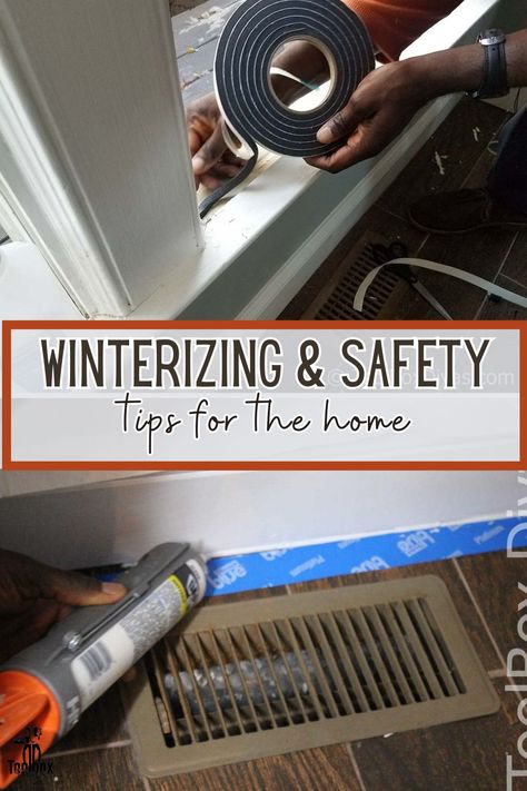 Get your home ready for the frigid conditions of winter with this simple tutorial. See how to winterize your home right here. Sealing Doors For Winter, Heat Your Home For Free, Weatherize Your Home Diy, Home Winterization, Weatherizing Your Home Winter, Winter Proofing House Tips, Winter Hacks Cold Weather, Winterizing Your Home, Weatherproofing Doors