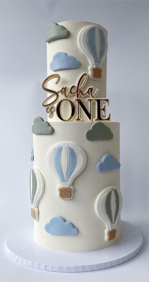 Pretty Cake Designs for Any Celebration : Frozen Castle Cake Hot Air Balloons Cake, Hot Balloon Birthday Theme, Onederful World Birthday Cake, Hot Balloon Cake, Hot Air Balloon First Birthday Boy, Hot Air Balloon Birthday Theme, Hot Air Balloon Cake Smash, Pretty Cake Designs, Hot Air Balloon Birthday Cake