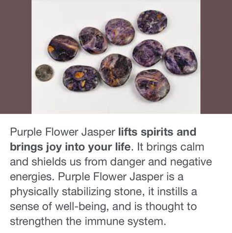 Purple flower jasper meaning Flower Jasper Meaning, Impression Jasper Meaning, Purple Jasper Meaning, Jasper Stone Meaning, Adulting Hacks, Crystal Identification, Jasper Meaning, Purple Jasper, Purple Cow