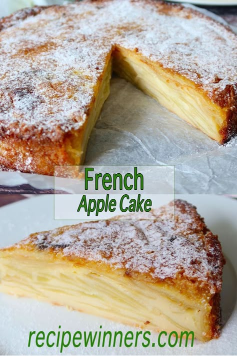 French Apple Cake, Apple Cakes, Sliced Apples, Apple Recipes Easy, Apple Dessert Recipes, Apple Cake Recipes, French Desserts, French Recipes, French Cooking