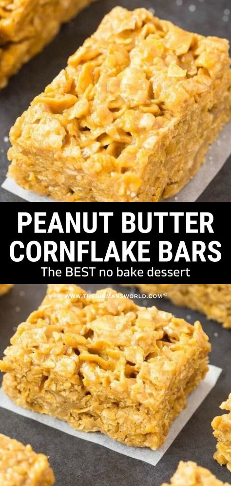 Frosted Flake Recipes, Peanut Butter Wafer Bars, Peanut Crunch Bars, Cornflake Cookie Bars, Cornflake Squares Peanut Butter, No Bake Cornflake Bars, Millionaire Cornflake Bars, Cornflake Candy Recipe, Cornflake Brittle