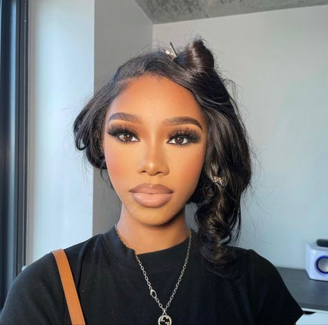 Black Liner Makeup, Natural Beat Makeup, Natural Beat, Flawless Face Makeup, Birthday Makeup Looks, Brown Girls Makeup, Liner Makeup, Light Makeup Looks, Makeup Black Women