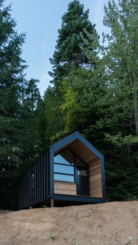 Treehouse Sauna, Drop Structures, Sauna Aesthetic, Micro Cabin, Granny Pod, Prefab Cabins, Bungalow Exterior, The Big City, Outdoor Office