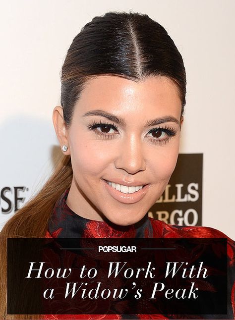 How to Work With Your Widow's Peak Like a Pro V Hairline, Widow's Peak Hairstyles Women, Kourtney Kardashian Makeup, Widows Peak Hairstyles, Hairstyles Ladies, Kourtney Kardashian Instagram, Women Haircuts Long, Widows Peak, Widow's Peak