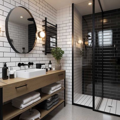 7+ Ways to Style a Modern Small Black and White Bathroom • 333+ Art Images