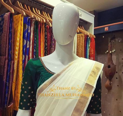 Normal Blouse Designs, Saree Combination, Saree Kerala, Normal Blouse, Blouse Designs Aari Work, Wedding Blouses, Kerala Saree Blouse, Onam Special, Kerala Saree Blouse Designs