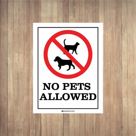 No Pets Allowed Sign Cat And Dog No Pets Allowed Sign, Dog Printable, Public Places, Cat Signs, Cat And Dog, High Contrast, Printable Signs, A4 Size, Business Office