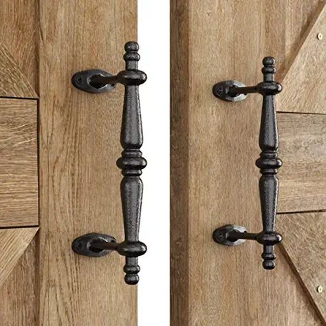 Amazon.com: oil rubbed bronze rustic barn door handles: Tools & Home Improvement Barn Door Handles Ideas, Iron Sliding Door, Outside Barn Door Hardware, Handle On Barn Door, Garage Door Decorative Hardware, Antique Barn Door, Antique Barn Door Hardware, Horse Barn Door Handles, Antique Barn Door Handles