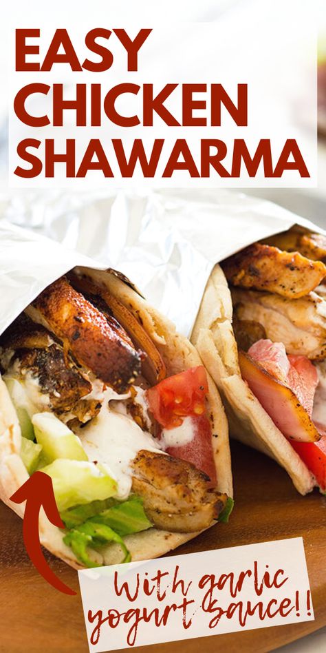 Shawarma Sauce, Chicken Shawarma Recipe, Shawarma Recipe, Lemon Yogurt, Lost 100 Pounds, Chicken Shawarma, Yogurt Sauce, Pita Bread, Chicken Dishes Recipes