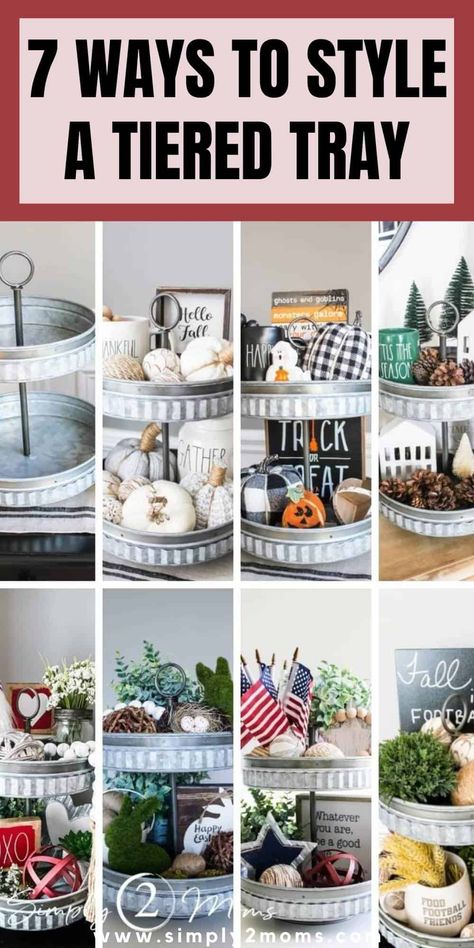 Tiered Trays For Fall, Where To Put Tiered Tray, How To Build A Tiered Tray, Fall 3 Tiered Tray Decor Farmhouse, How To Decorate A 2 Tier Tray For Fall, Fall Football Tiered Tray Decor, Fall Decor For Tiered Tray, Fall Themed Tiered Tray, How To Decorate 3 Tiered Tray